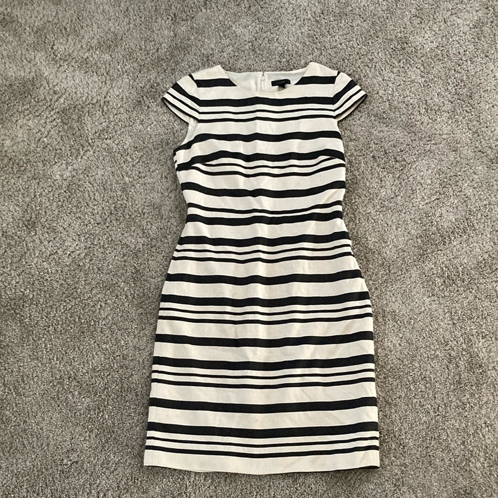 J. Crew Black and White Sheath Mini Dress